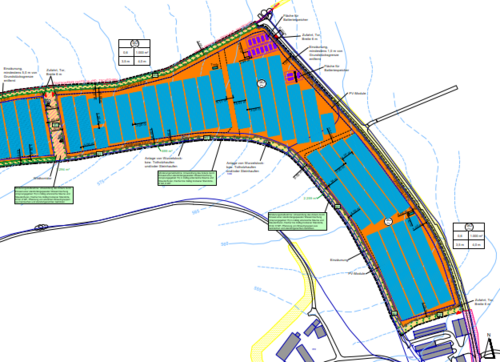 Planausschnitt des Vorentwurfs des Vorhaben- und Erschließungsplans