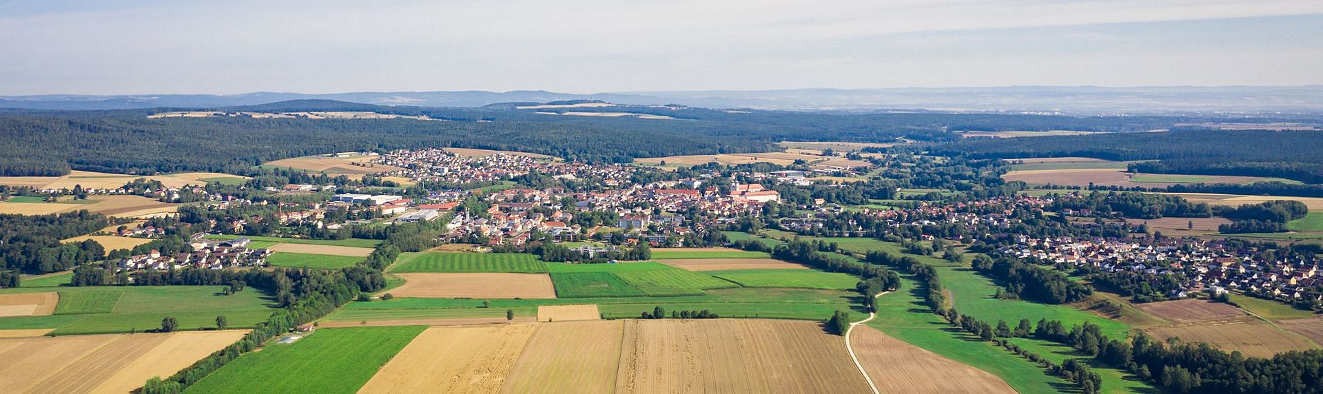 Luftaufnahme von der Stadt Waldsassen.