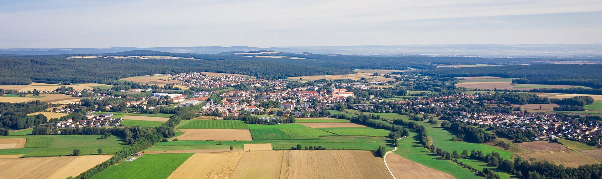 Luftaufnahme von der Stadt Waldsassen.